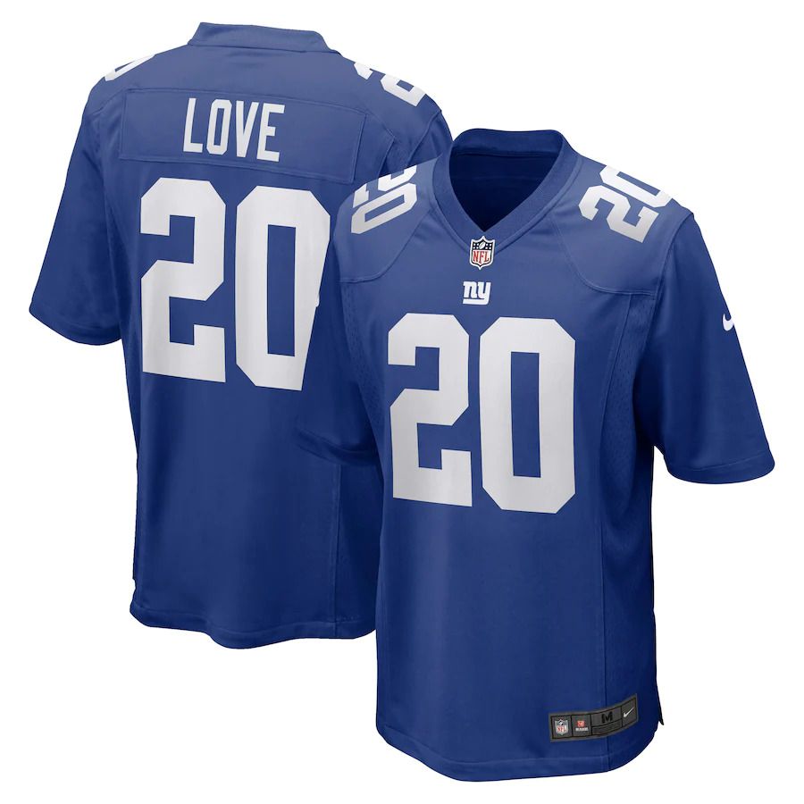 Men New York Giants 20 Julian Love Nike Royal Game NFL Jersey